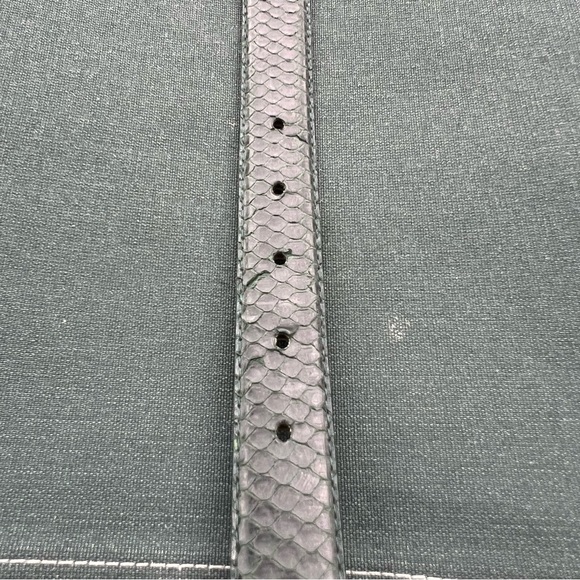 Snake Skin Leather Belt Vintage Emerald Green Size M/L Good Condition - Picture 4 of 9